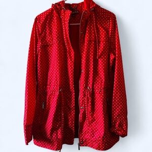 Merona Red/White Polkadot Rain Jacket
